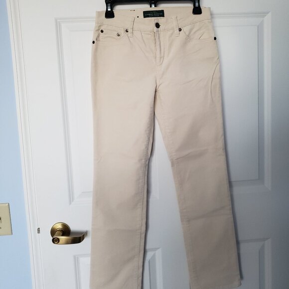 Lauren Ralph Lauren Classic Straight Leg Corduroy Ivory Pants - Picture 1 of 9